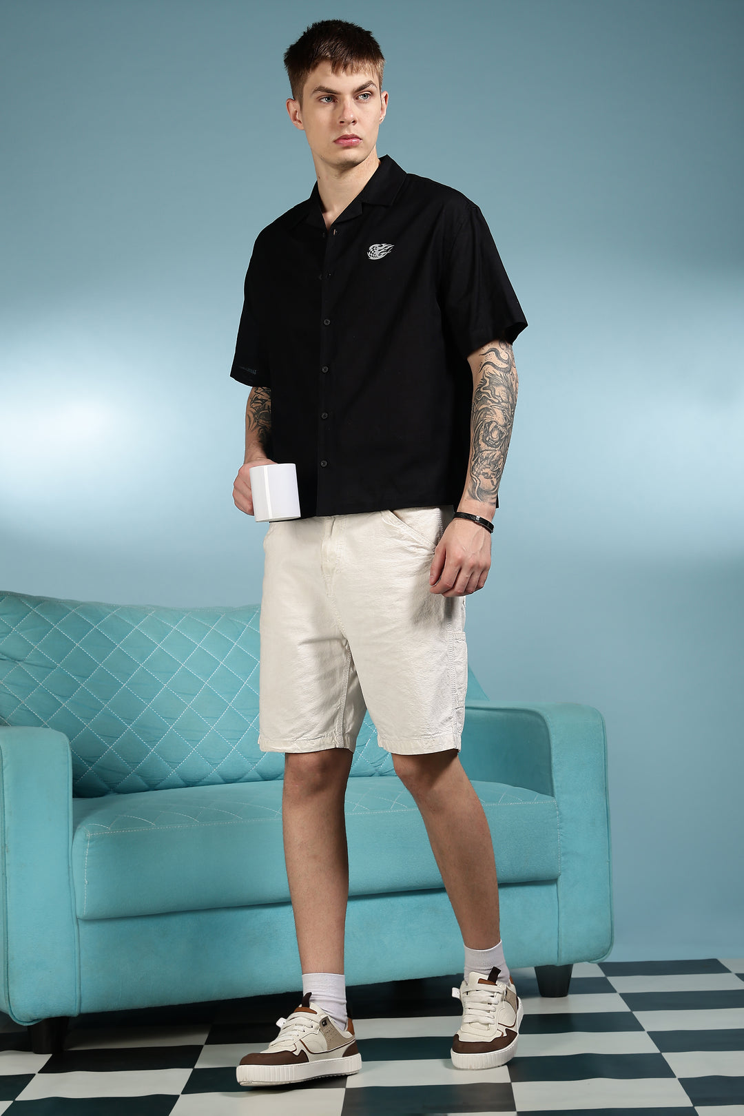 Boxy Fit: Speed Junkie Black Linen Shirt