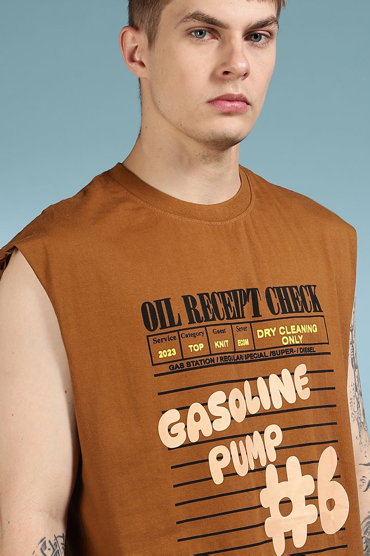 Gasoline Receipt : Oversized Brown Tank