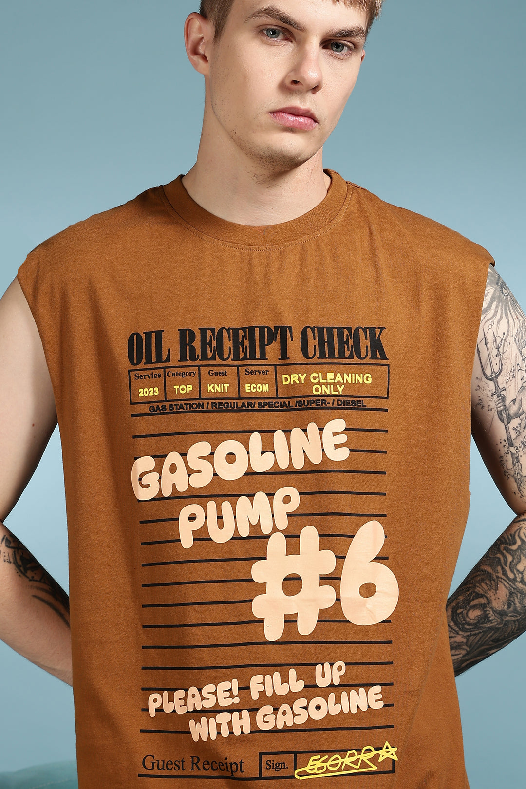 Gasoline Receipt : Oversized Brown Tank