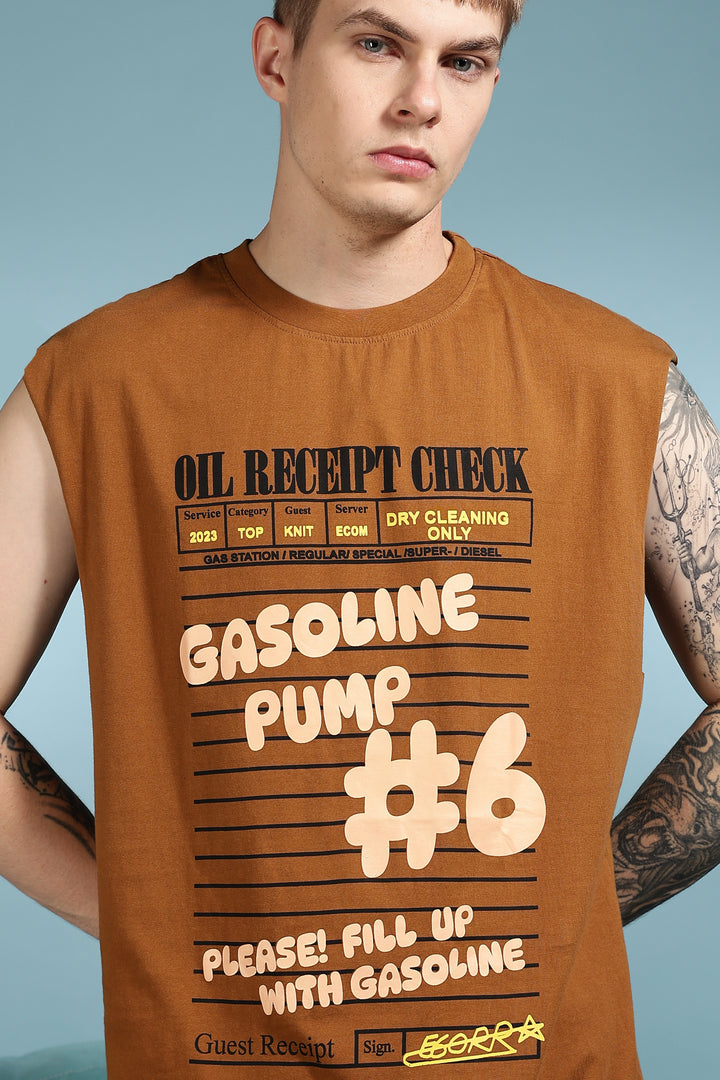 Gasoline Receipt : Oversized Brown Tank