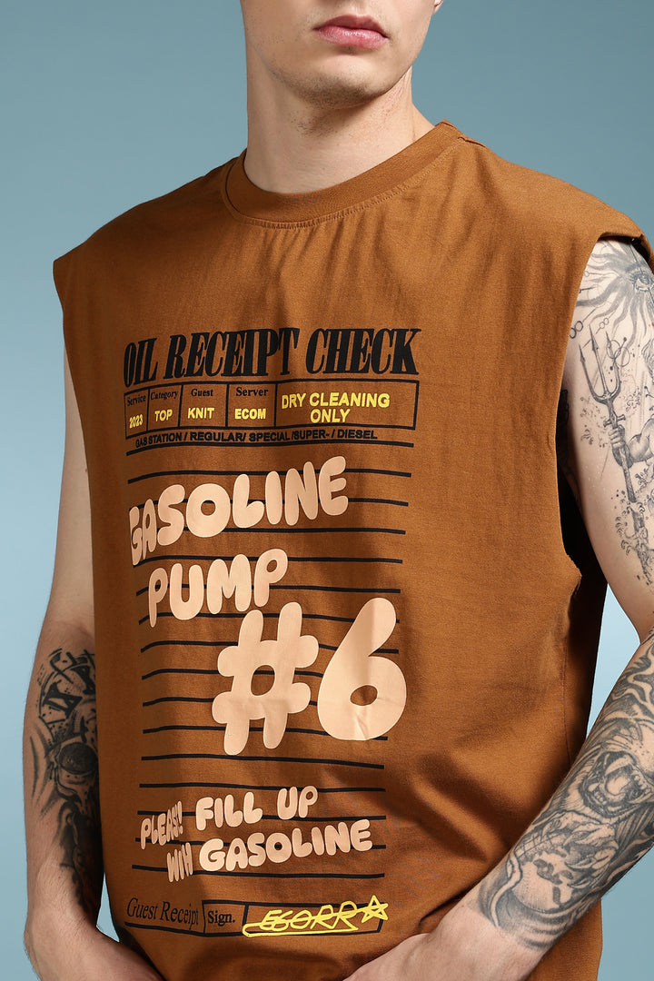 Gasoline Receipt : Oversized Brown Tank