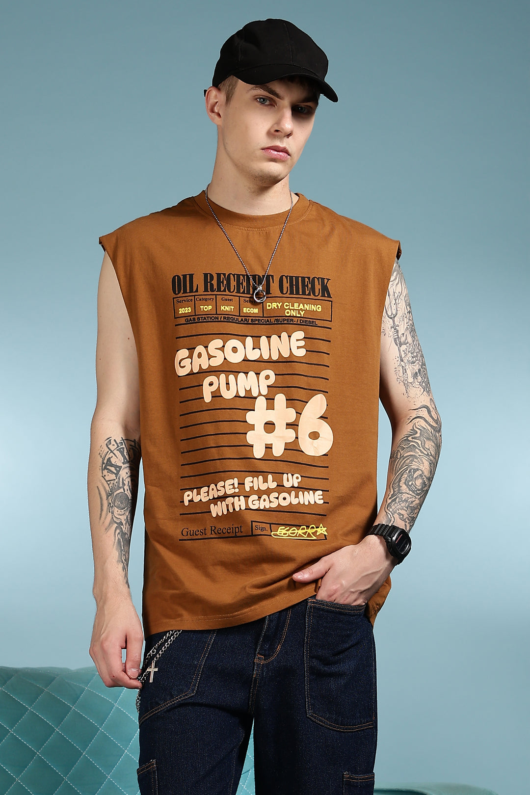 Gasoline Receipt : Oversized Brown Tank