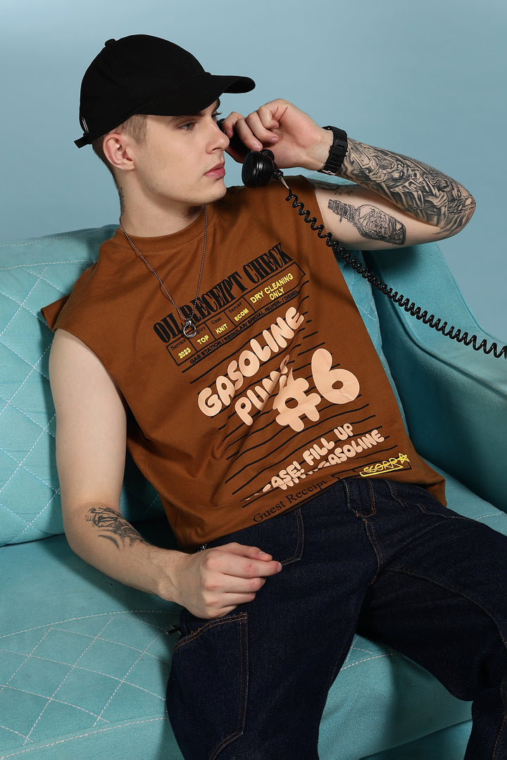Gasoline Receipt : Oversized Brown Tank