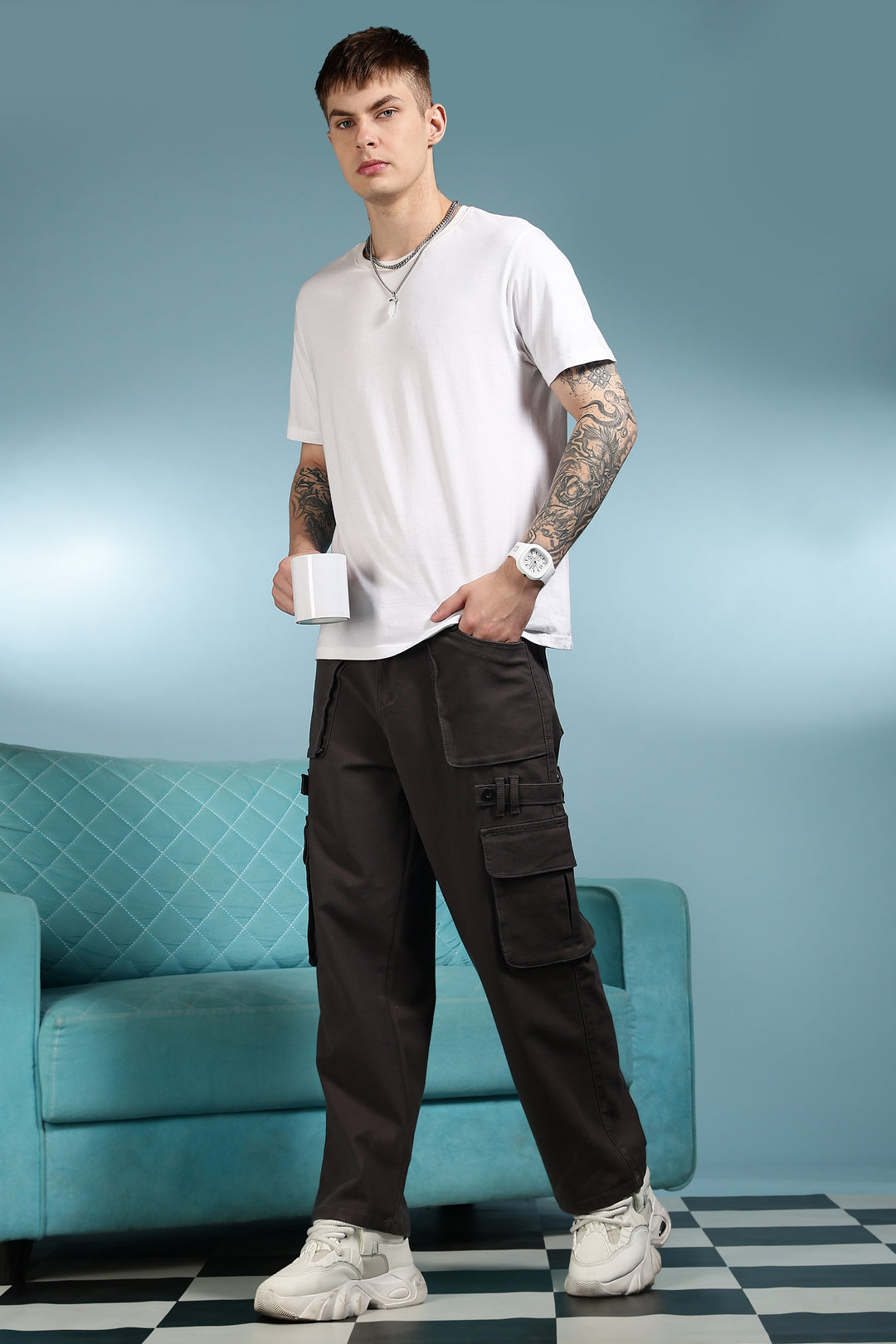 Classic: Dark Grey Twill Cargo Pants