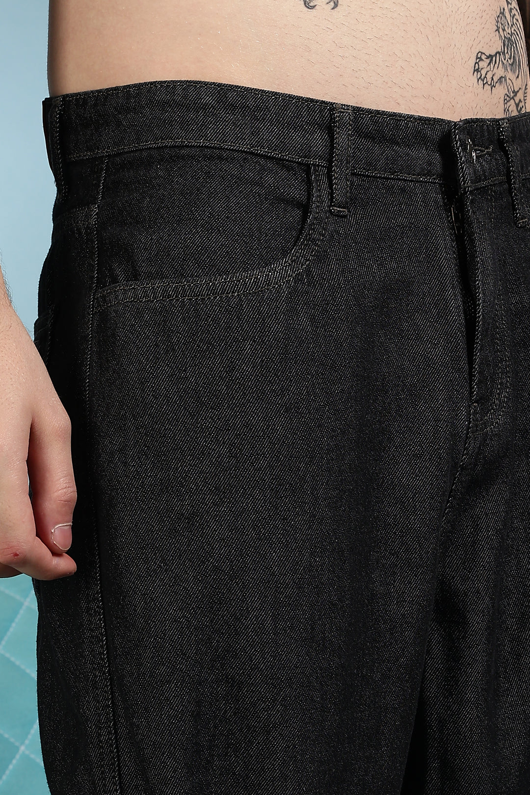 Shoe Lace: Black Baggy Pants