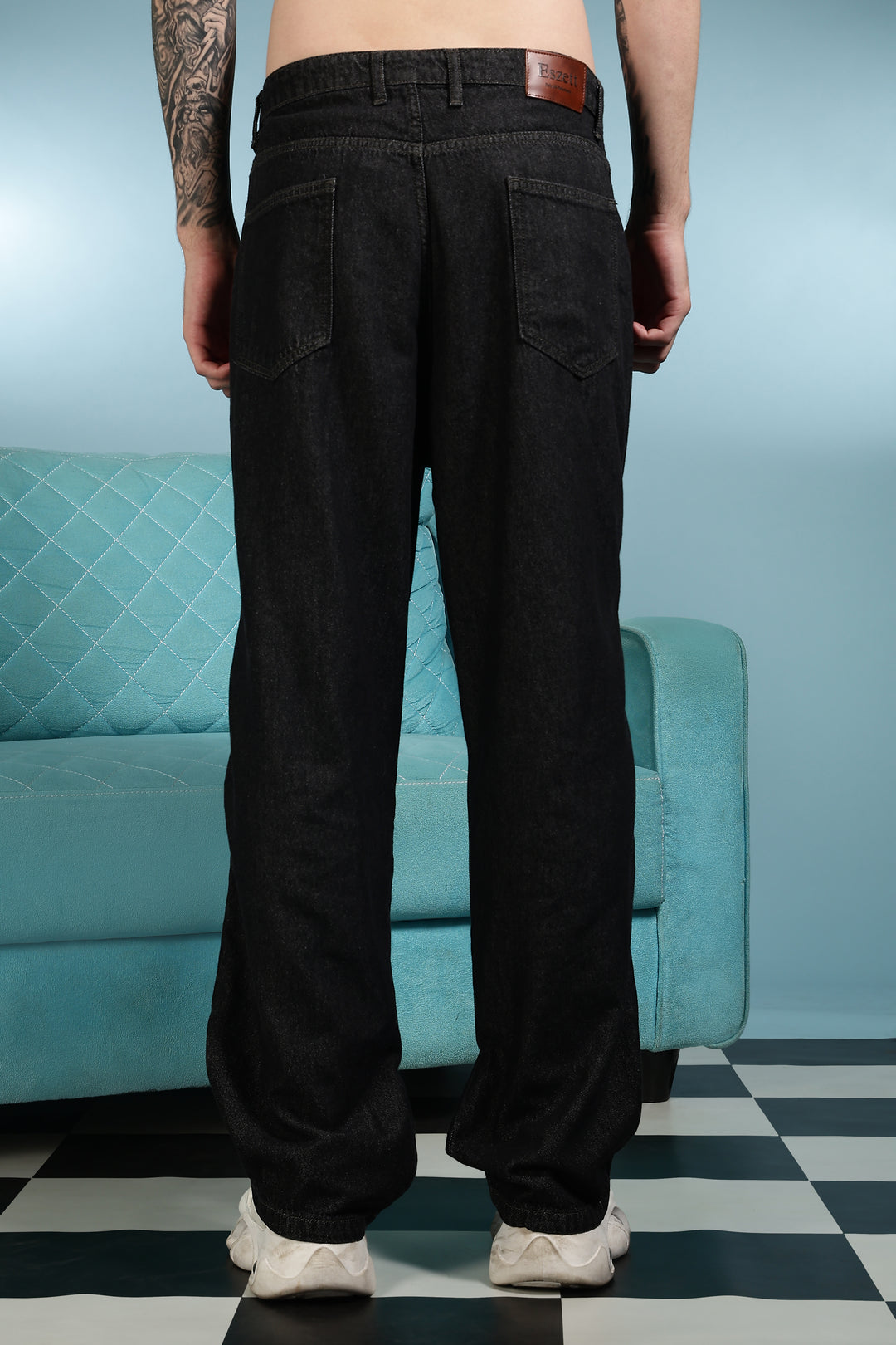 Shoe Lace: Black Baggy Pants