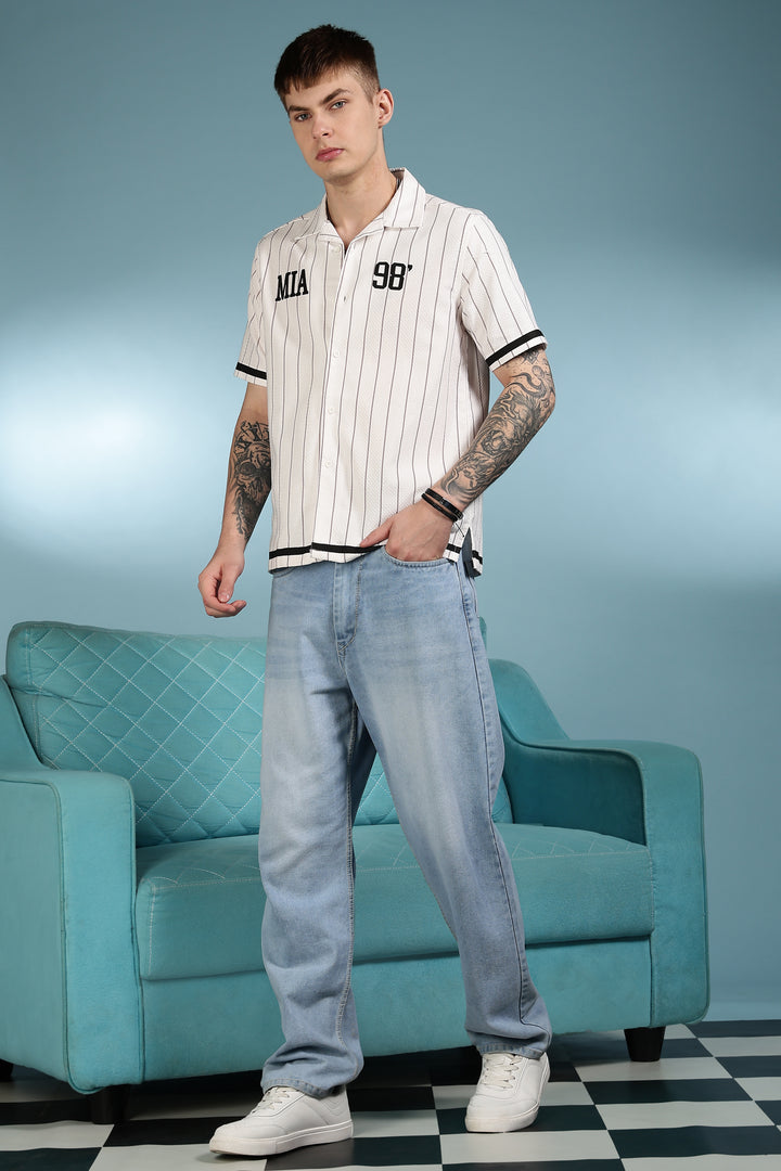 Stripes White Oversized Shirt