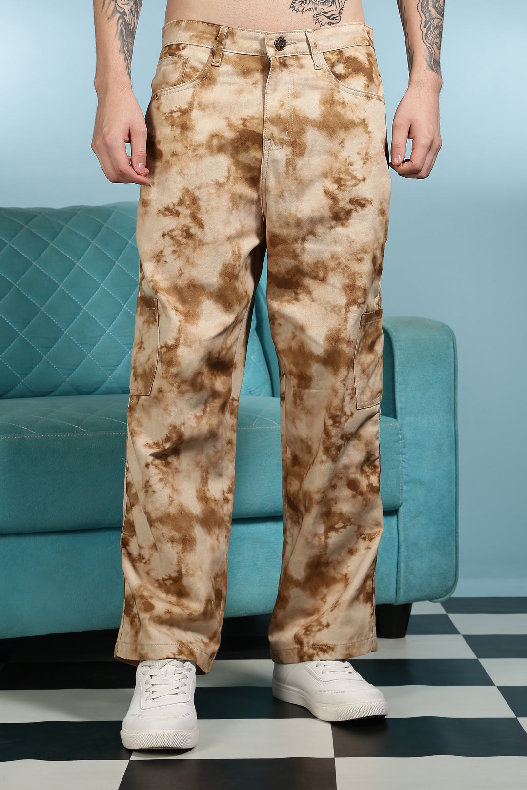 Cloudy: Printed Cargo Pants