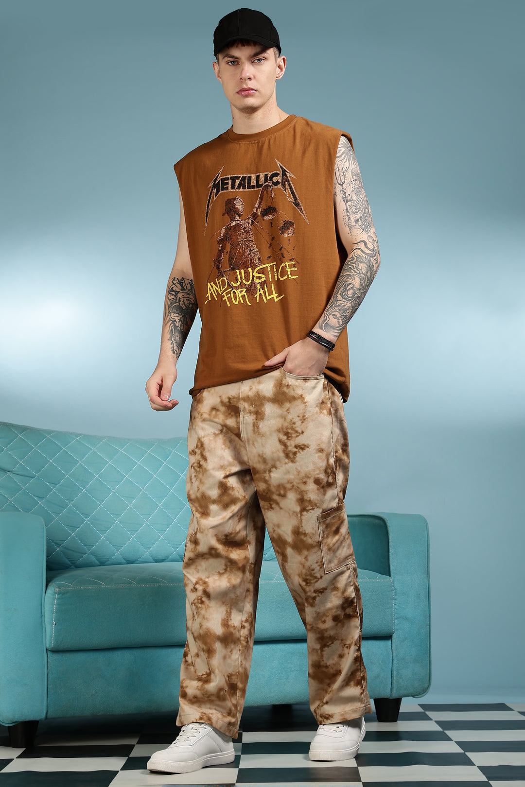 Cloudy: Printed Cargo Pants
