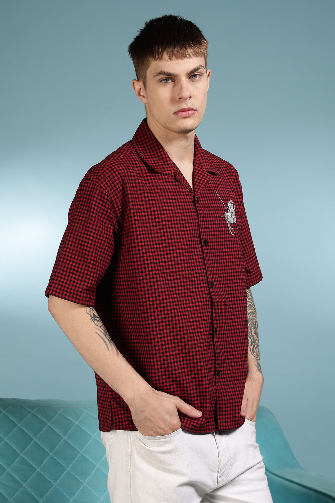 Polo Sport: Embroidery Checks Oversized Shirts