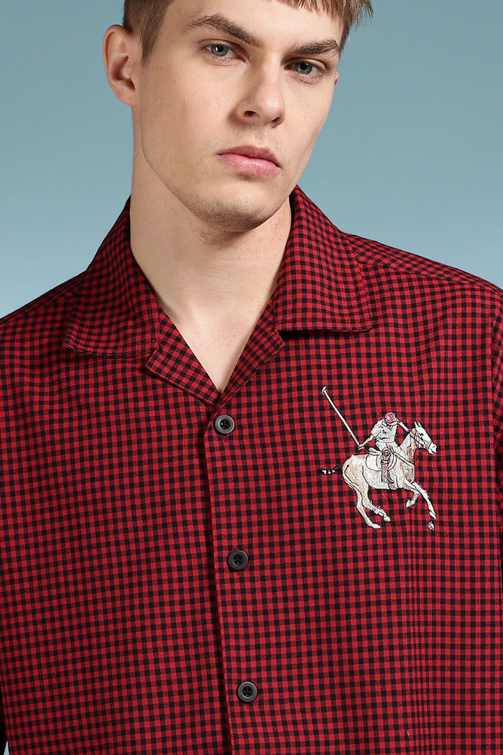 Polo Sport: Embroidery Checks Oversized Shirts