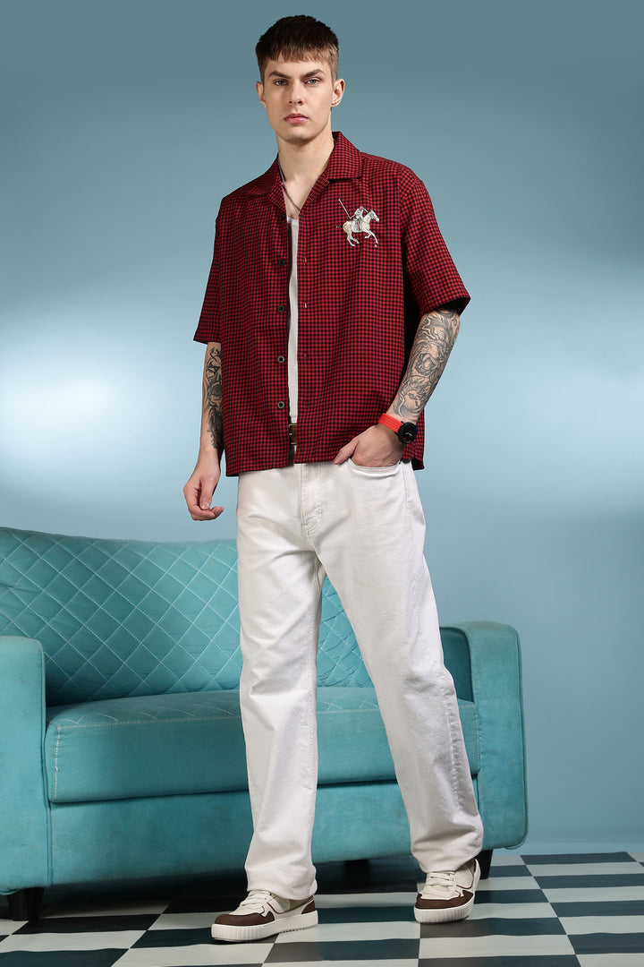 Polo Sport: Embroidery Checks Oversized Shirts