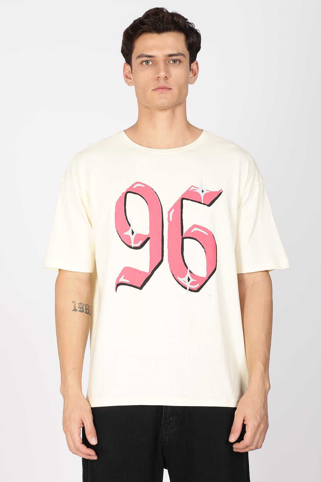 Numeric Oversized Cream T-shirt