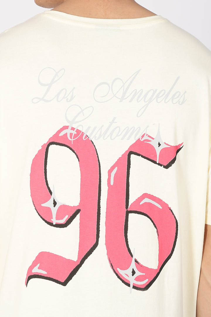 Numeric Oversized Cream T-shirt