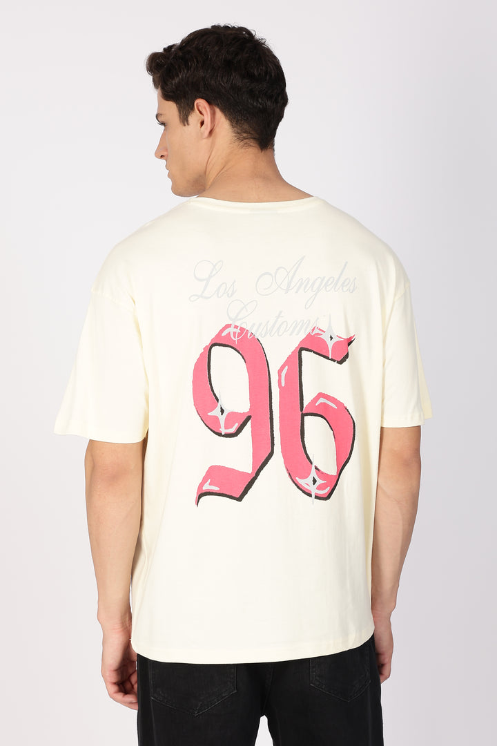 Numeric Oversized Cream T-shirt