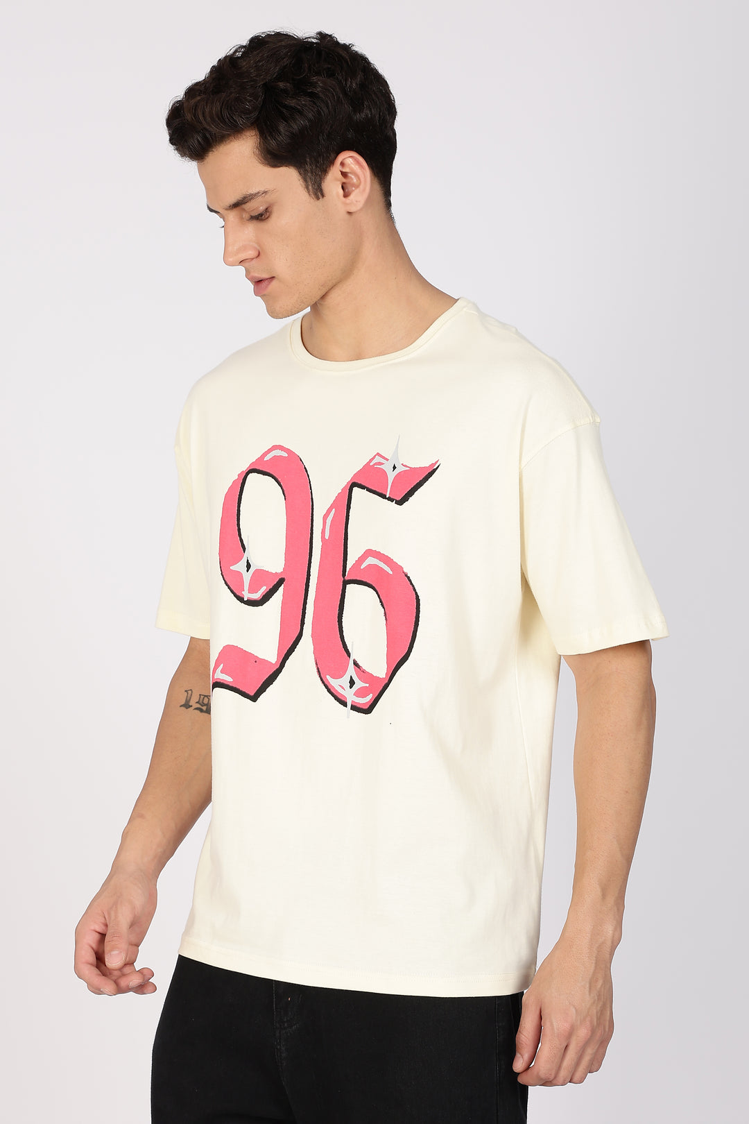 Numeric Oversized Cream T-shirt