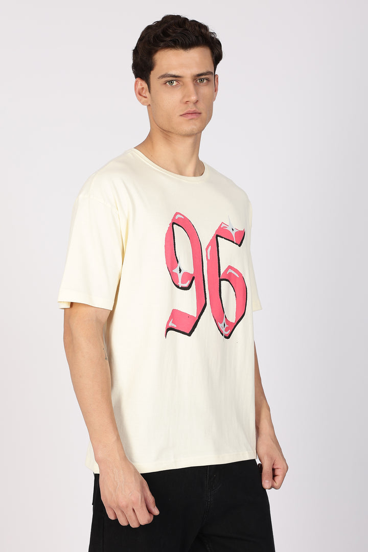 Numeric Oversized Cream T-shirt