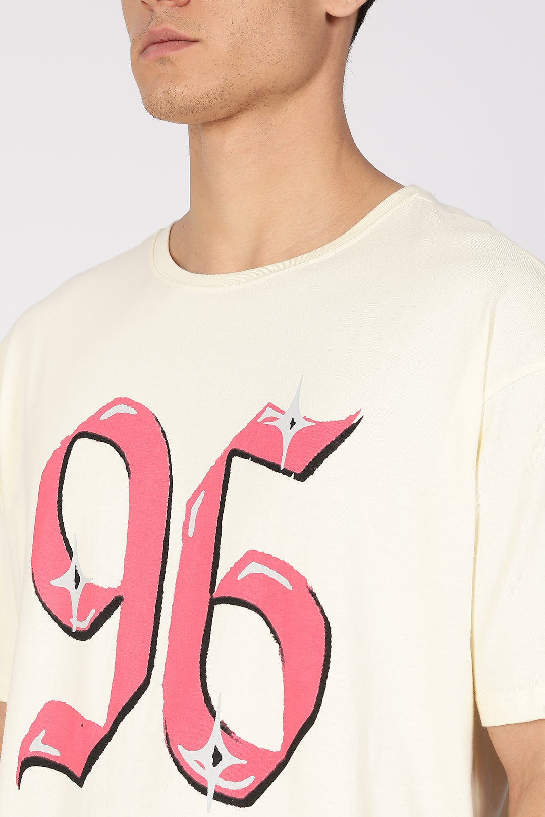 Numeric Oversized Cream T-shirt