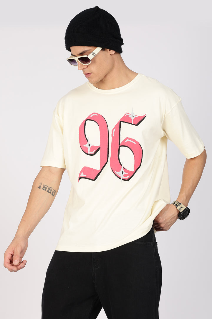 Numeric Oversized Cream T-shirt