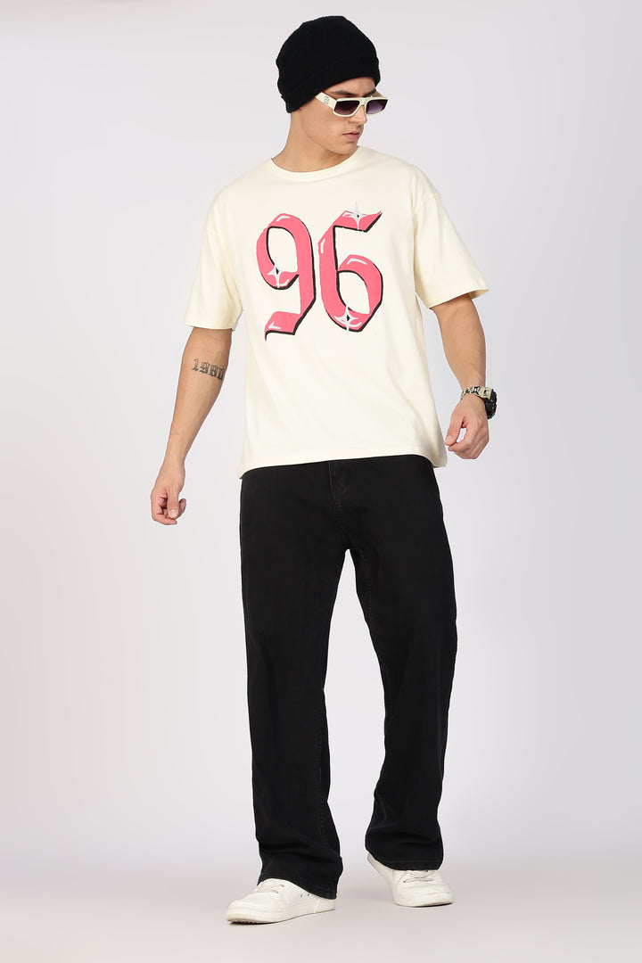 Numeric Oversized Cream T-shirt