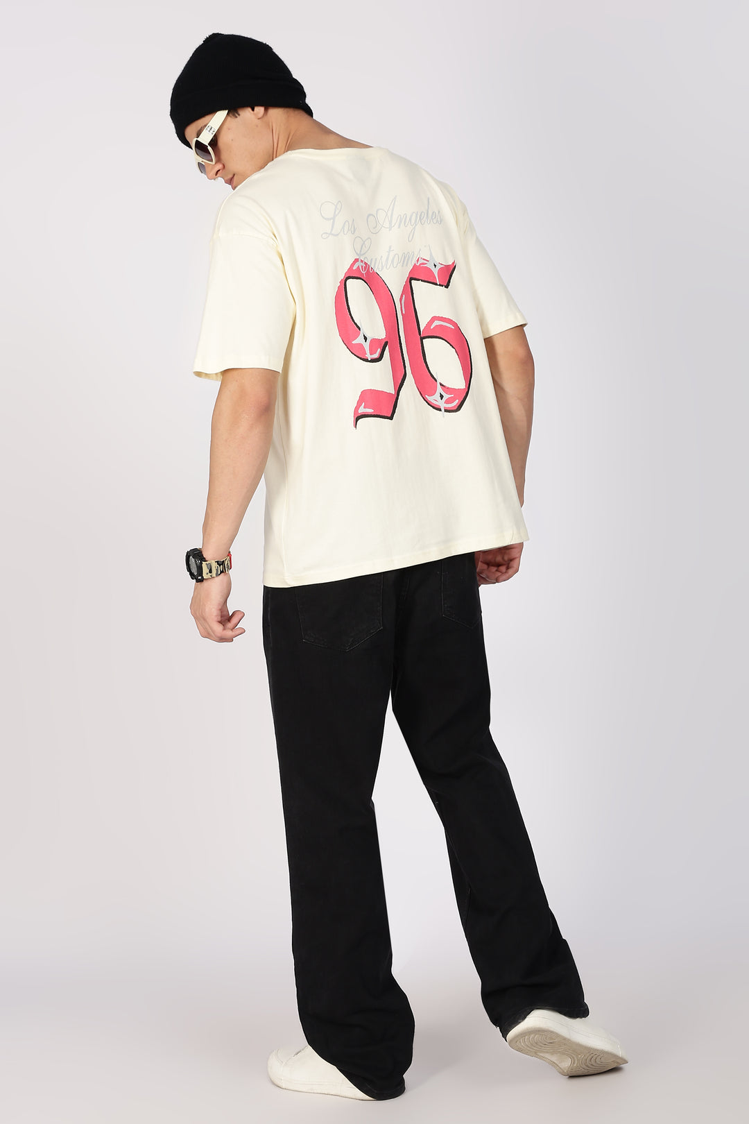 Numeric Oversized Cream T-shirt