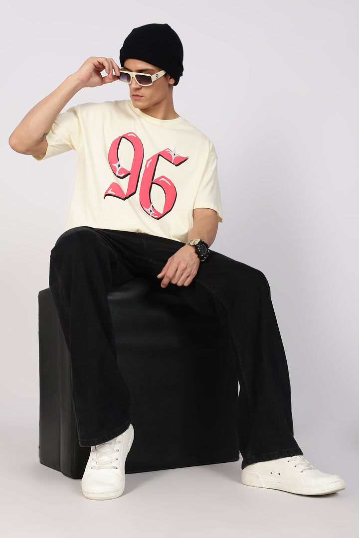 Numeric Oversized Cream T-shirt