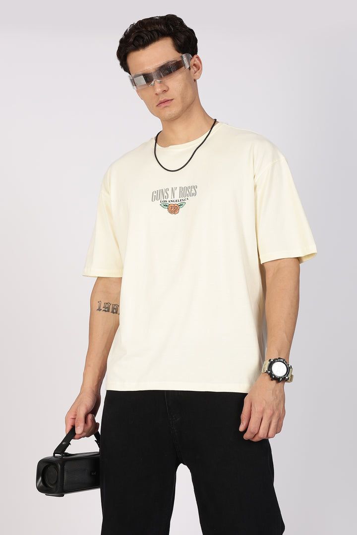Guns and Roses: Eagle Cream Oversized T-shirt