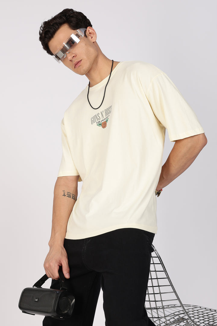 Guns and Roses: Eagle Cream Oversized T-shirt