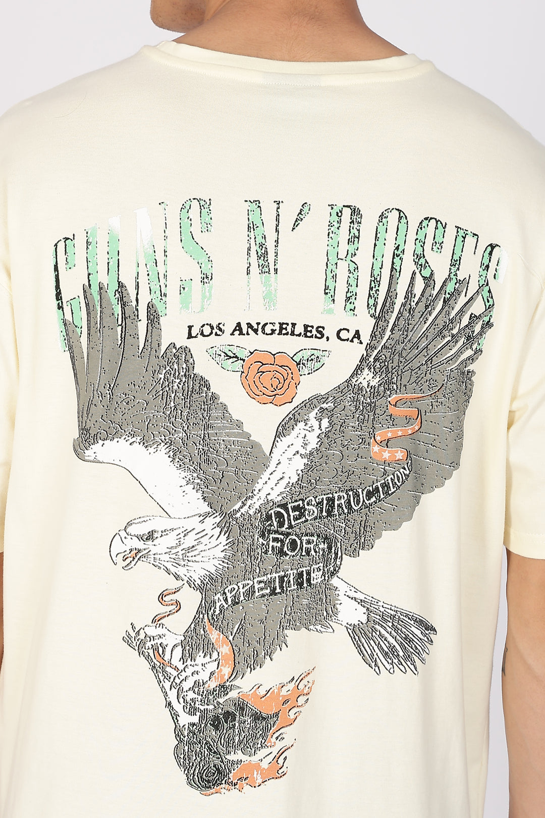 Guns and Roses: Eagle Cream Oversized T-shirt