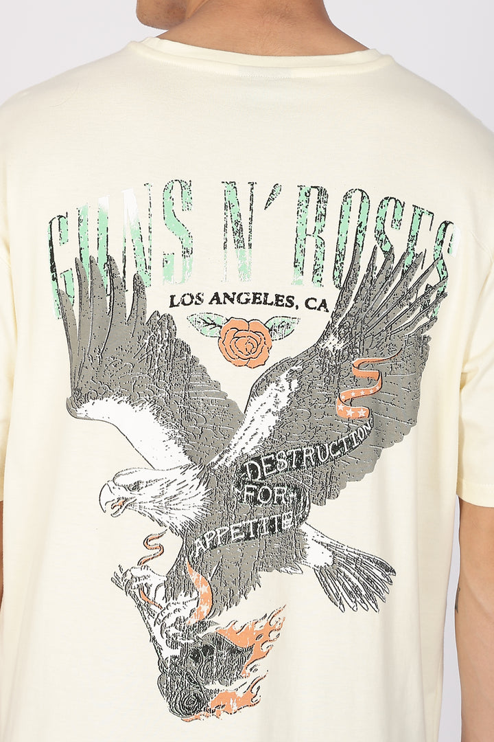 Guns and Roses: Eagle Cream Oversized T-shirt