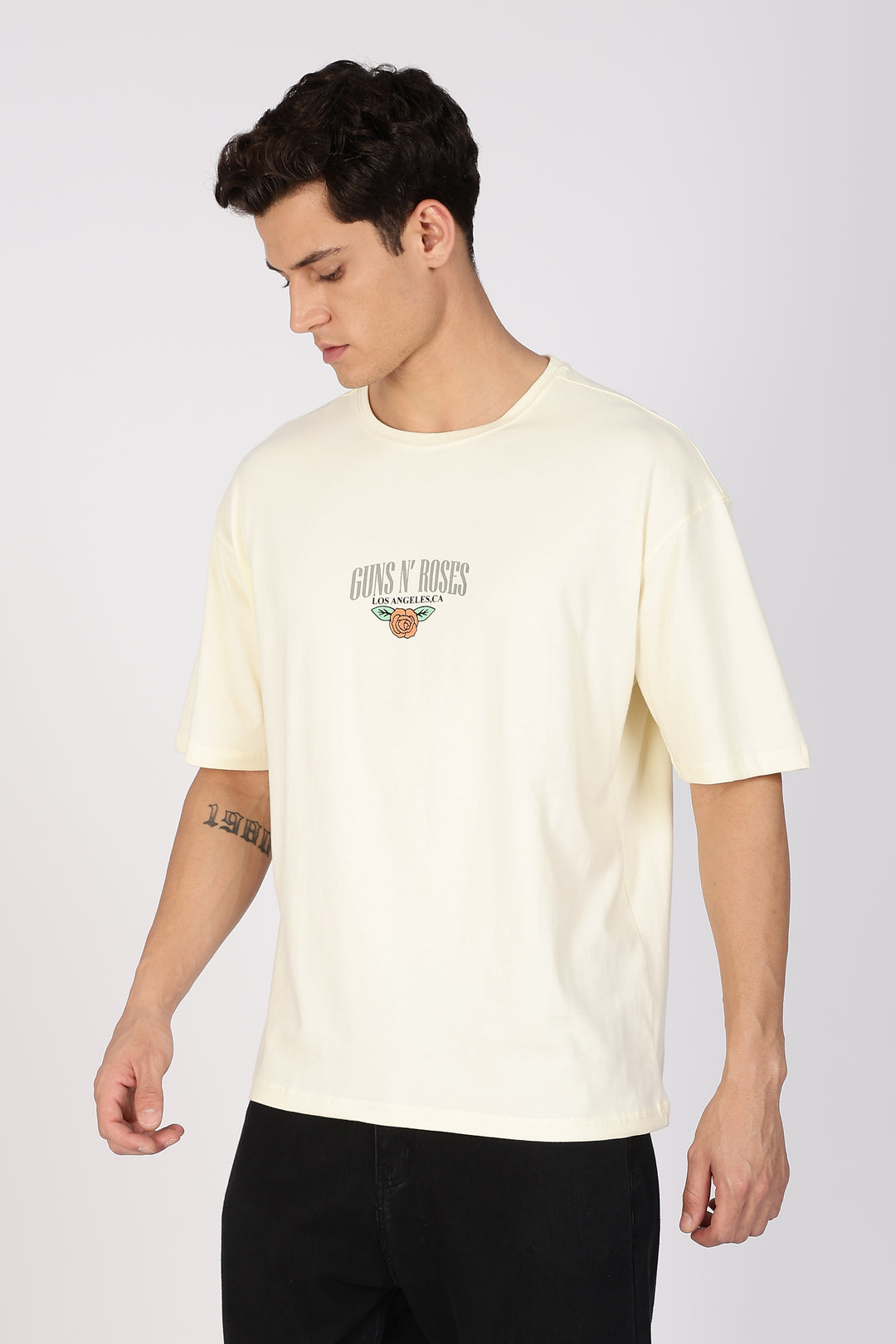 Guns and Roses: Eagle Cream Oversized T-shirt