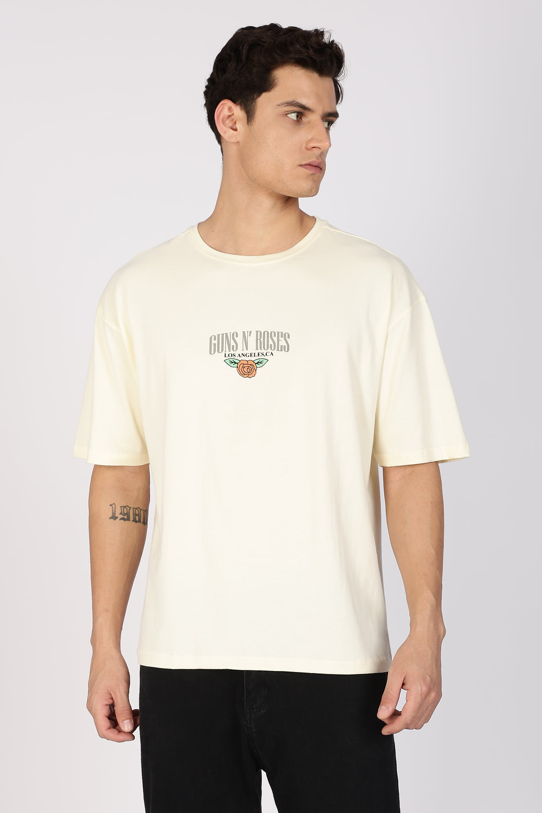 Guns and Roses: Eagle Cream Oversized T-shirt