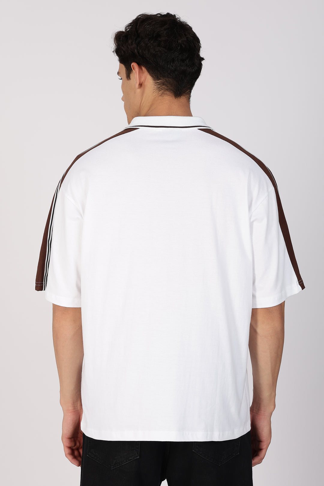 Lazy Serve Club White Oversized Polo Shirt