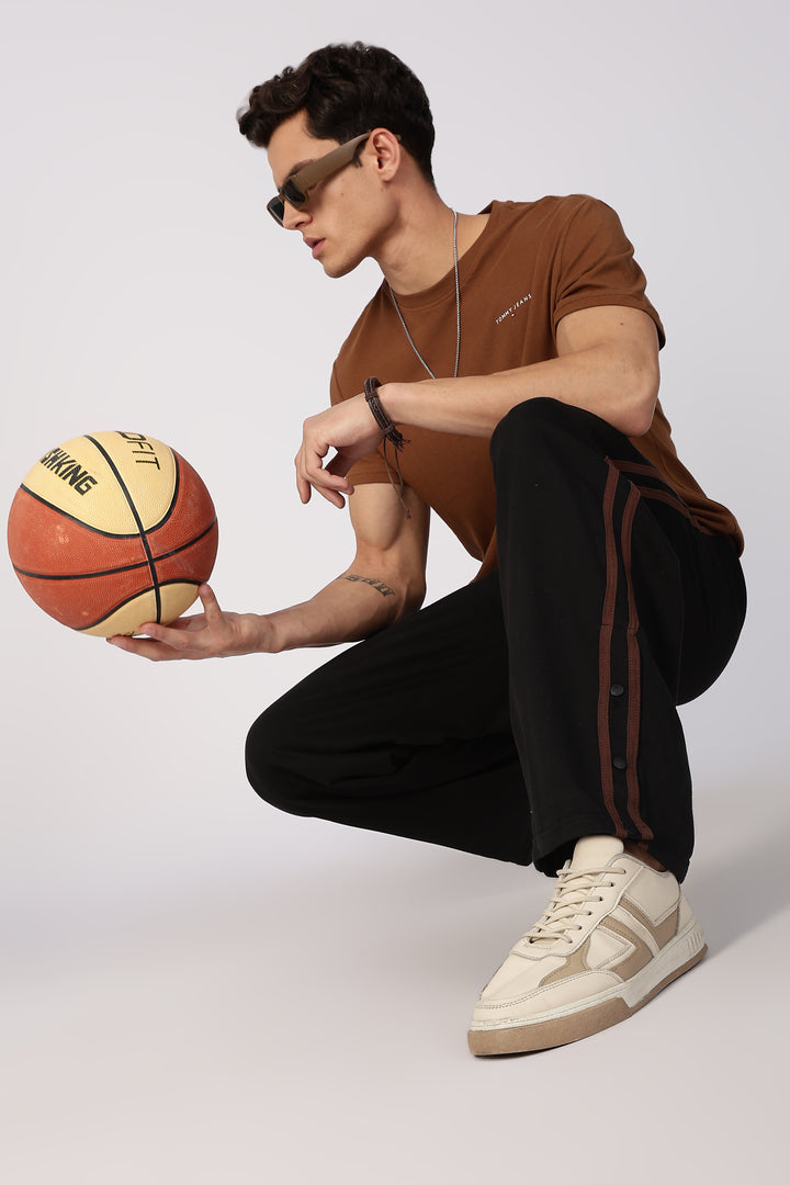 Brown Striped Joggers