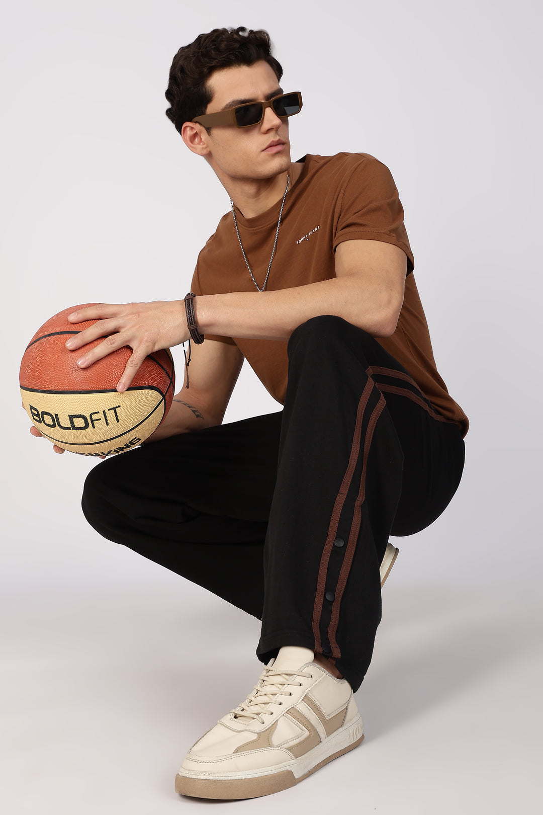 Brown Striped Joggers