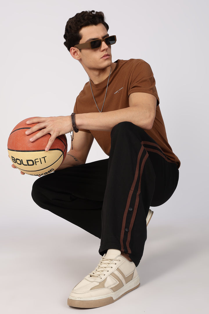 Brown Striped Joggers