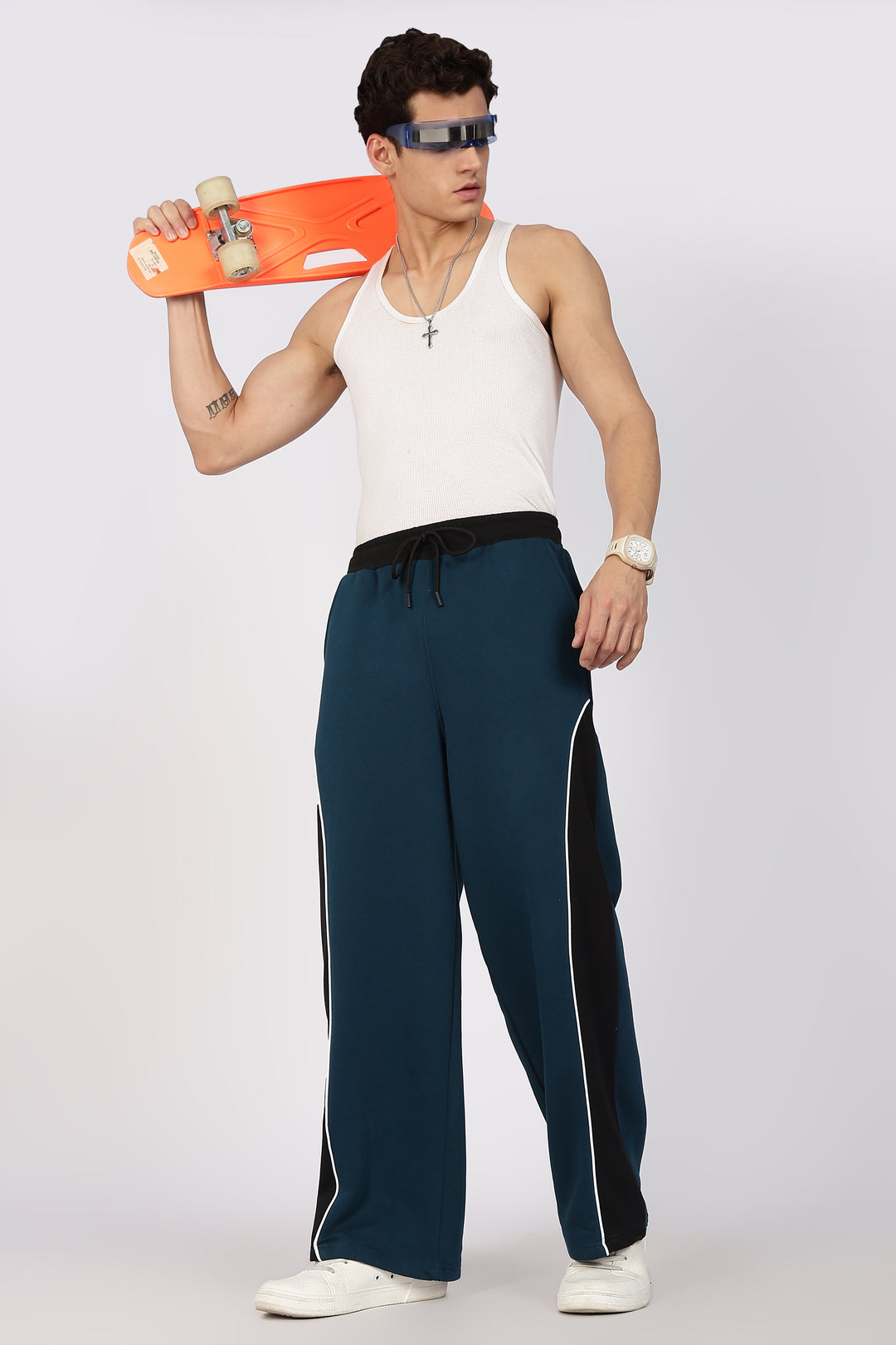 Cut & Sew Teal Joggers