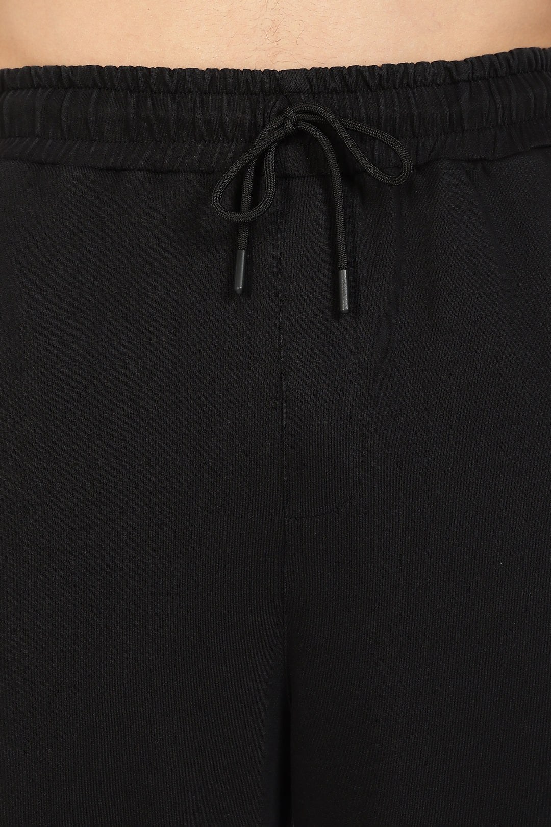 Korean Fit: Black Solid Joggers
