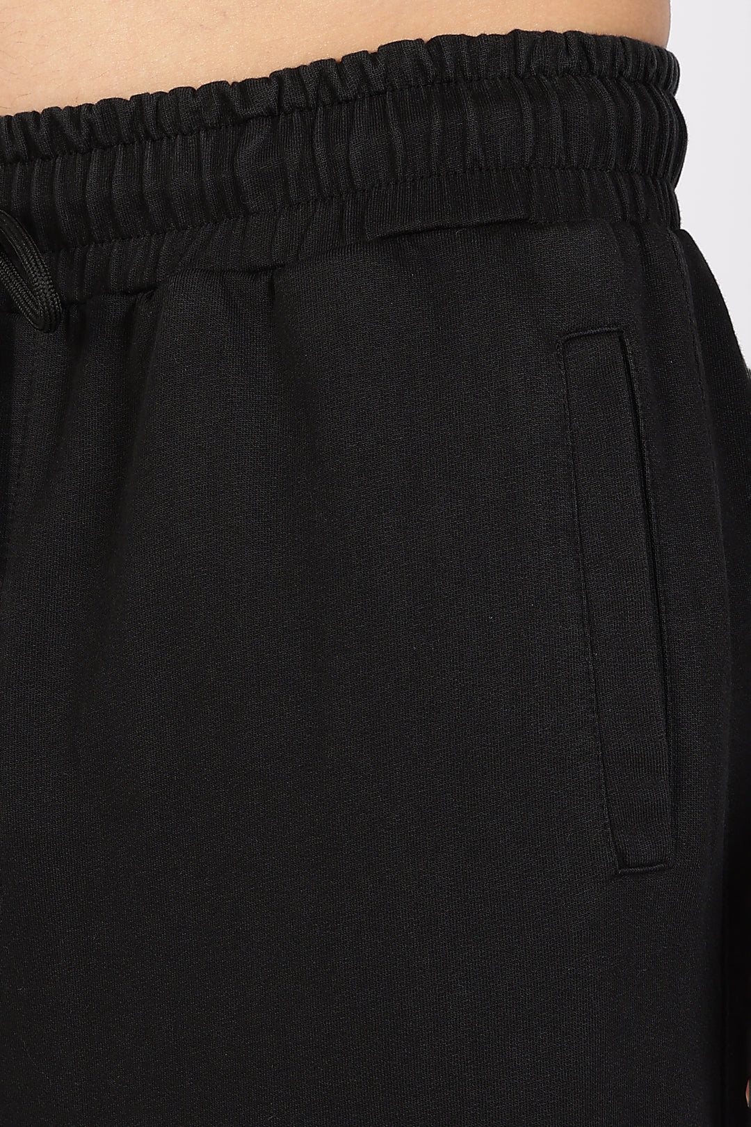 Korean Fit: Black Solid Joggers