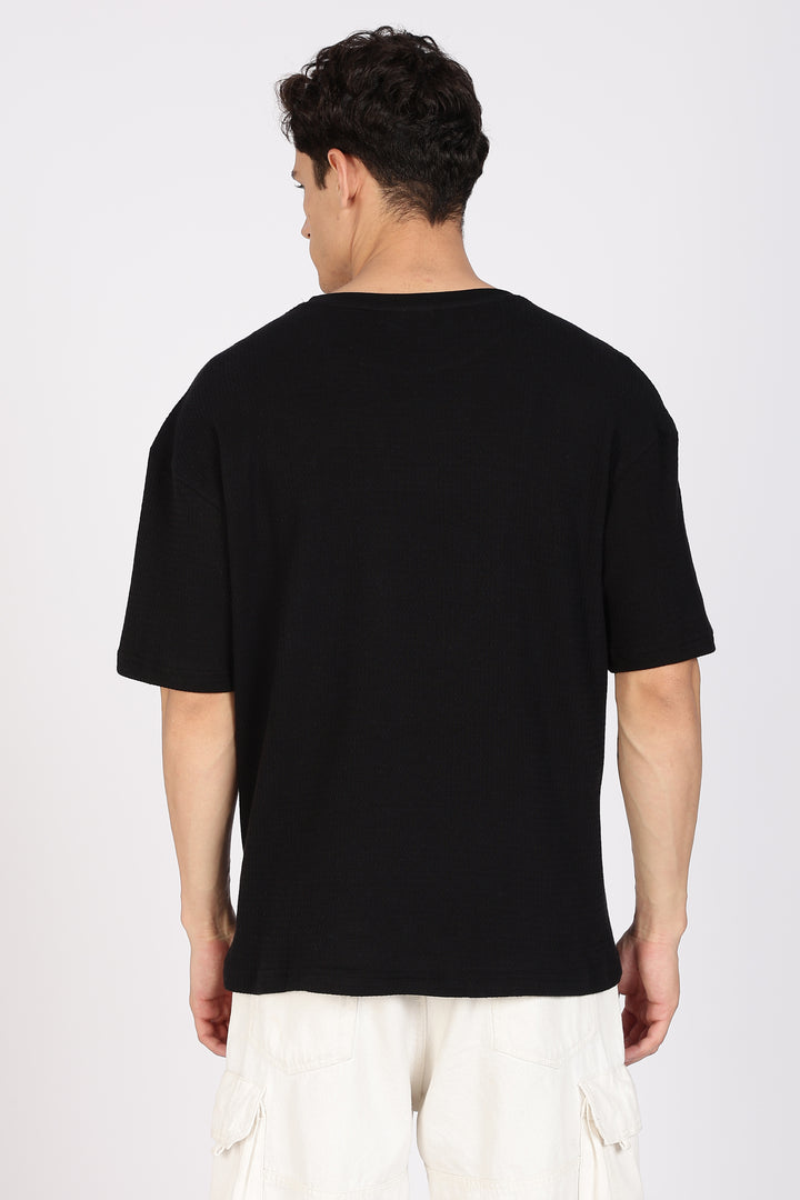 Sunset Embroidery: Textured fabric Oversized T-shirt