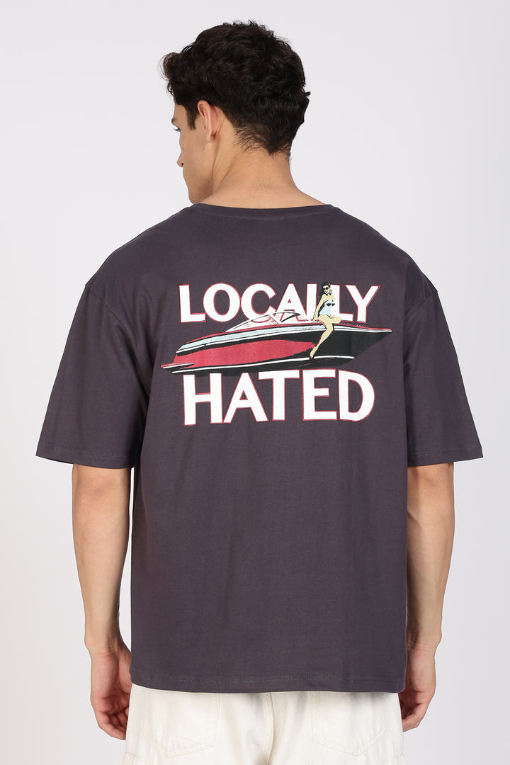 Locally Hated : Grey Oversized t-shirt