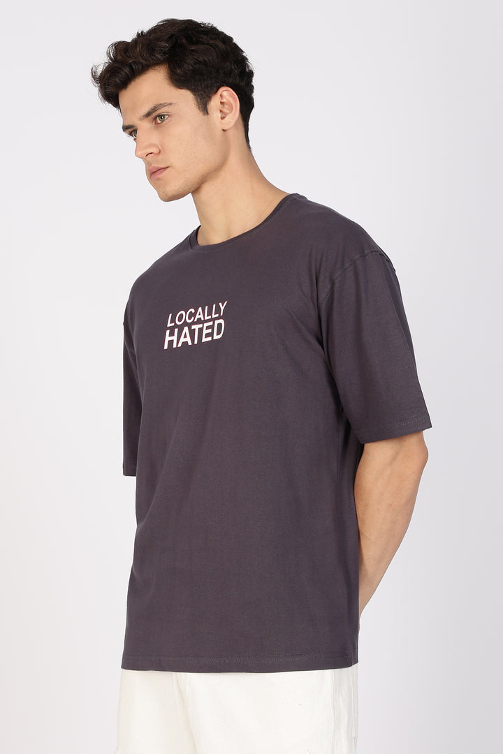 Locally Hated : Grey Oversized t-shirt