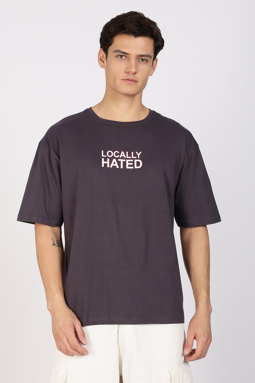 Locally Hated : Grey Oversized t-shirt