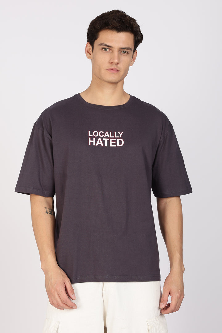 Locally Hated : Grey Oversized t-shirt