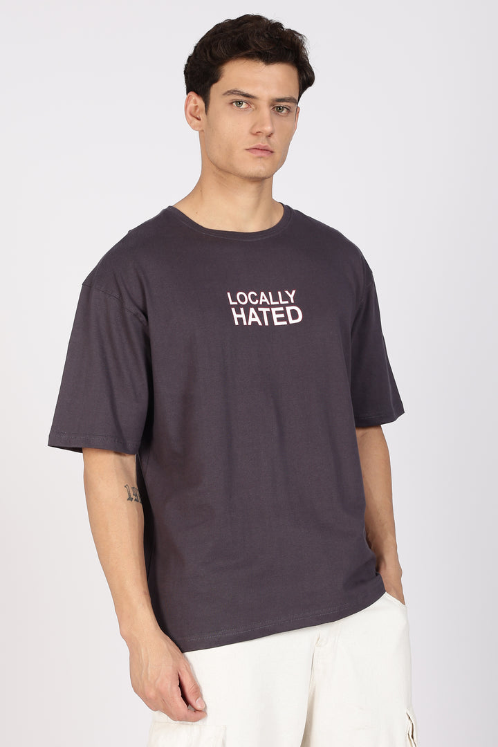 Locally Hated : Grey Oversized t-shirt