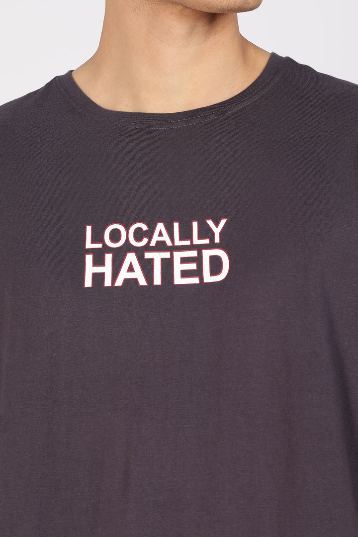 Locally Hated : Grey Oversized t-shirt
