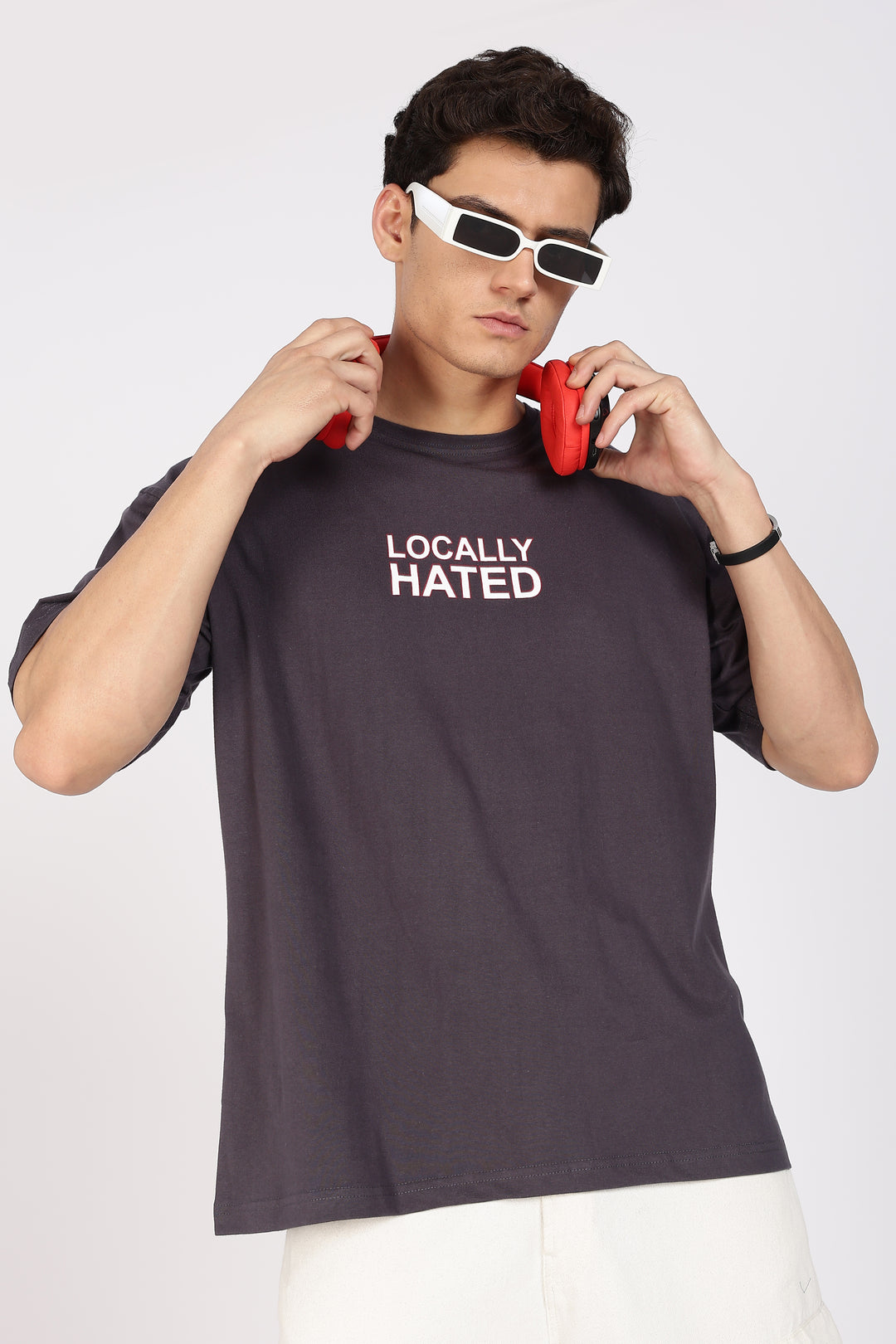 Locally Hated : Grey Oversized t-shirt