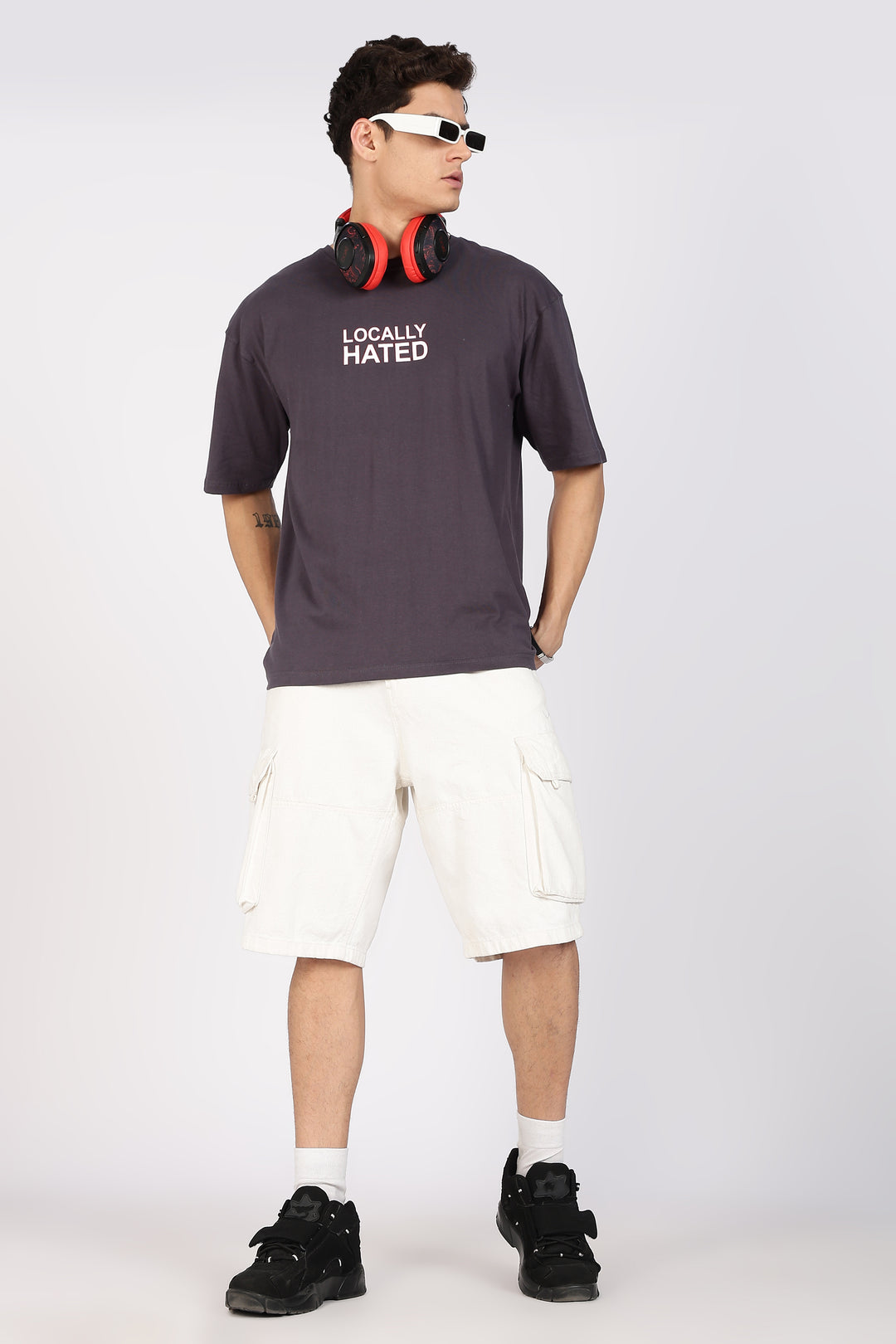 Locally Hated : Grey Oversized t-shirt