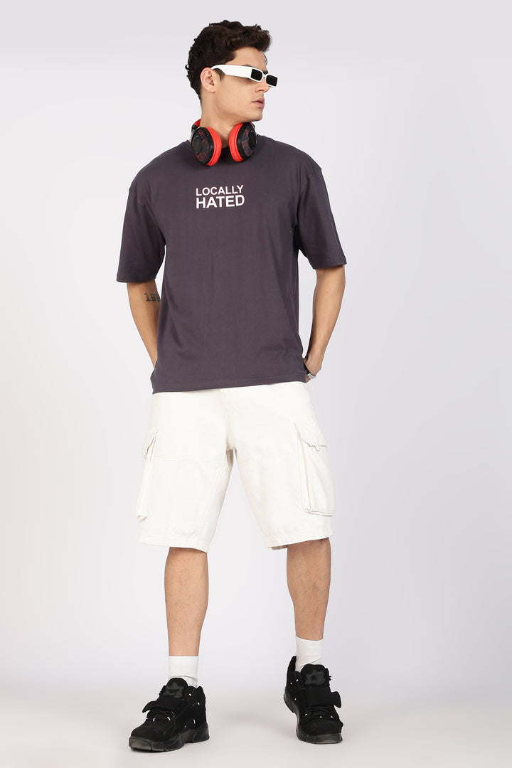 Locally Hated : Grey Oversized t-shirt