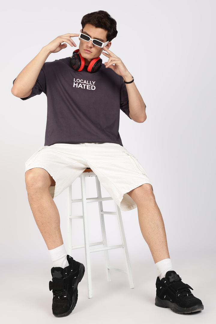 Locally Hated : Grey Oversized t-shirt